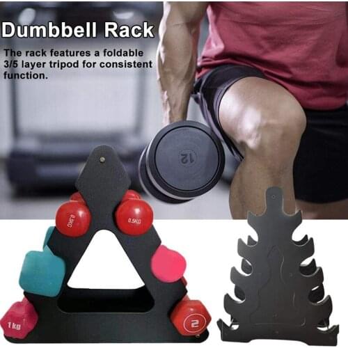 Portable Fitness Body Building Equipment Accessories Rack Gym Dumbells Fitness Three-tier Dumbbell Weight Storage Stand Holder