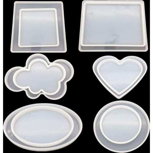 Various of Sizes Silicone Coaster Molds Cup Mad Tray Epoxy Resin Molds Handmade DIY Oval Square Round Pendulum Mould Craft