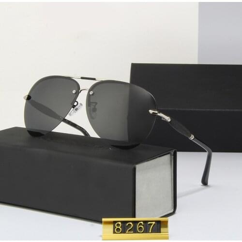 New Men Sunglasses Fashion Brand Designer Retro Glasses Pilot Driving Polarized Sun Glass Rimless Lens Des lunettes de soleil