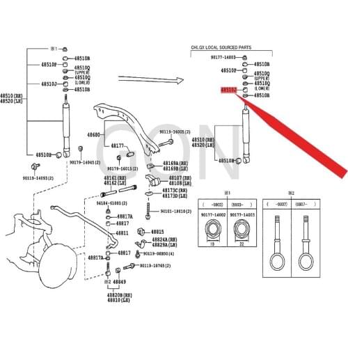Front shock absorber cushion 1998-Toy ota LAN DCR UIS ER front machine cushion rubber sleeve rubber sleeve bearing seat