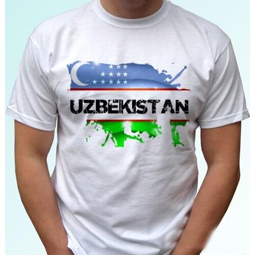 Uzbekistan Flag Footballer Soccers Proud White 2019 Cotton Short-Sleeve Print Funny Cotton Short Sleeve Printed T Shirt