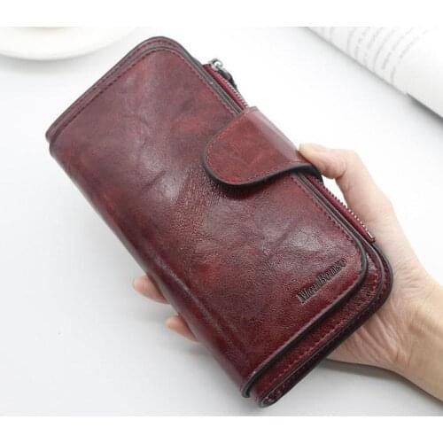 Womens wallet made of leather Wallets Three fold VINTAGE Womens purses mobile phone Purse Female Coin Purse Carteira Feminina