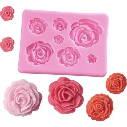 1Pcs 3D Mold Rose Shape Mould Hand Soap Pudding Cake Mold Chocolate Mould Tools Pudding Decorating K0E9