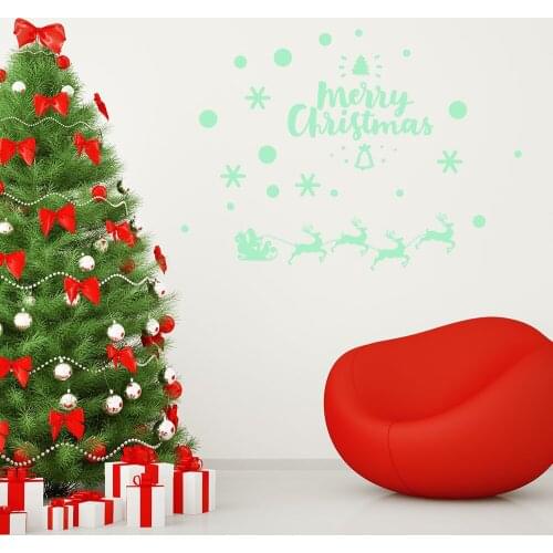 3293 Christmas Snow Flake Luminous Combination Wall Sticker Creative Fashion Room Decoration Sticker