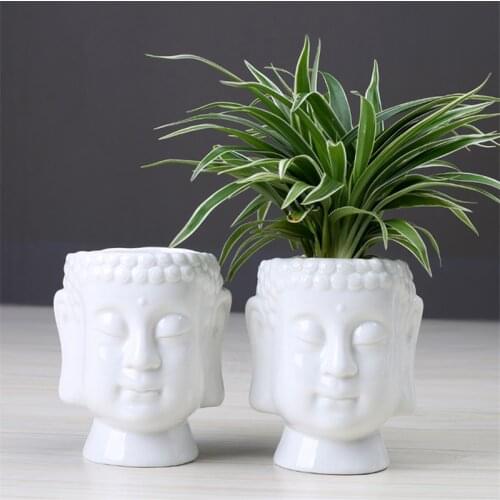 3D Buddha Decorating Concrete Plaster Clay Vase Making Silicone Mould for Handmade Flowerpot Cement Planter Molds