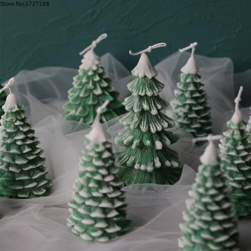3D Christmas Tree Silicone Material Handmade Candle Mold DIY Xmas Pine Cone Snow Aromatherapy Mould Supplies Home Decoration