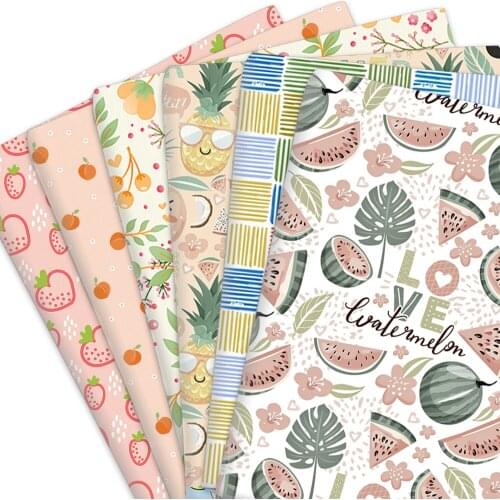 50*145cm Strawberry Watermelon 100% Pure Cotton Polyester Cotton Material Patchwork Sewing Fabrics Quilt Needlework DIY Cloth