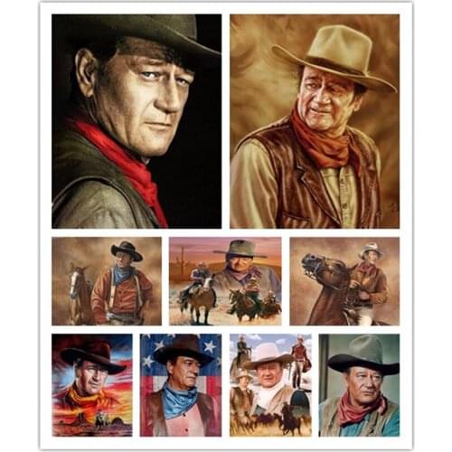 5d Diy John Wayne And horse full square Diamond Paintings 3d Diamond Pattern Picture Needlework Religious Mosaic decor stickers