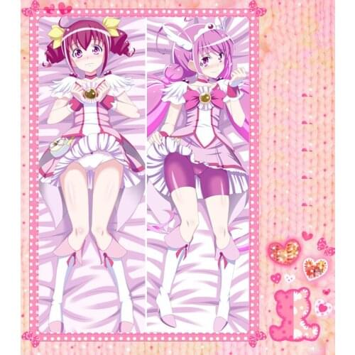 Anime Cartoon Pretty Cute Double Bolster Hugging Pillow Case Pillow Cover Pillowcase Peach Skin 2 Way No.810