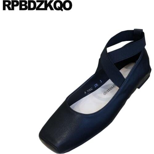 Black spring autumn ladies women korean chinese comfy 2019 red foldable ballet flats shoes ballerina designer square toe fitness