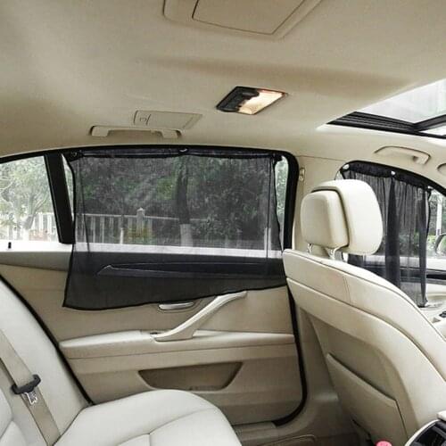2pcs Black Car Sun Shade Side Nylon Mesh Window Curtain Foldable Sunshade UV Protection Car Curtain Auto Accessories Hot