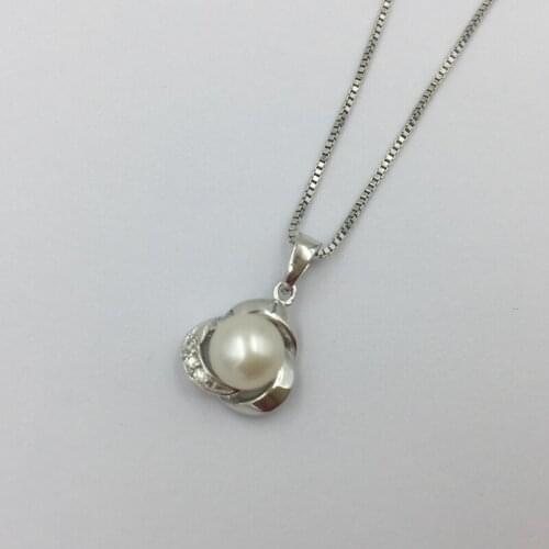 Sinya pearl pendant choker necklace for women girl with 18inch box chain in 925 sterling silver fine jewelry gift for Mom