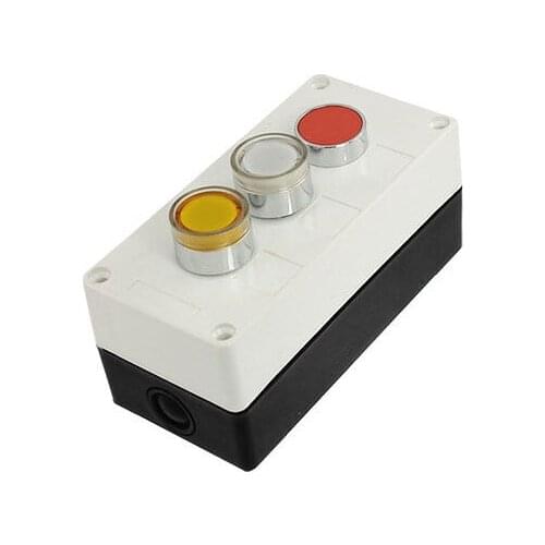 DC 12V Yellow White Indicator Light Red Cap NO NC Momentary Push Button Switch