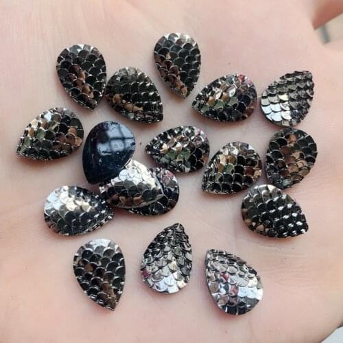 Diy 10*14mm bright AB metallic scale surface resin rhinestone flat back stone wedding decoration crafts -T131