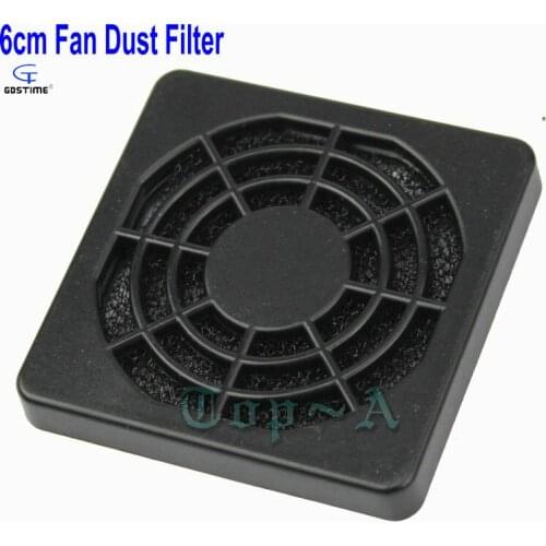 Gdstime 50 Pcs 60mm PC Computer Fan Cooling Dustproof Black Plastic 6cm Dust Filter Case for Aluminum Grill Guard wholesale