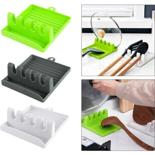 Multifunctional Pot Cover Rack Kitchen Spatula Soup Spoon Chopstick Holder Plastic Non-Slip Chopsticks Finishing Rack Countertop