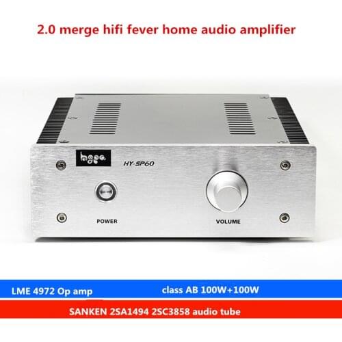 LME49720 + 2SA1494 2SC3858 audio tube HIFI fever 2.0 channel 100W+100W class AB merge mini Home desktop audio amplifier