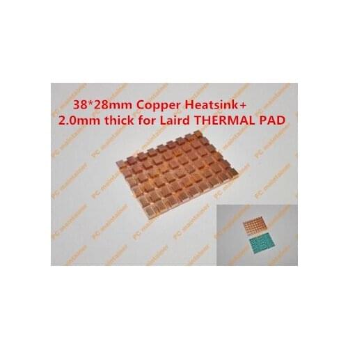 38*28mm Copper Heatsink+2.0mm thick for Laird THERMAL PAD MINI PCI-E interface laptop desktop built-in wireless card heat sink