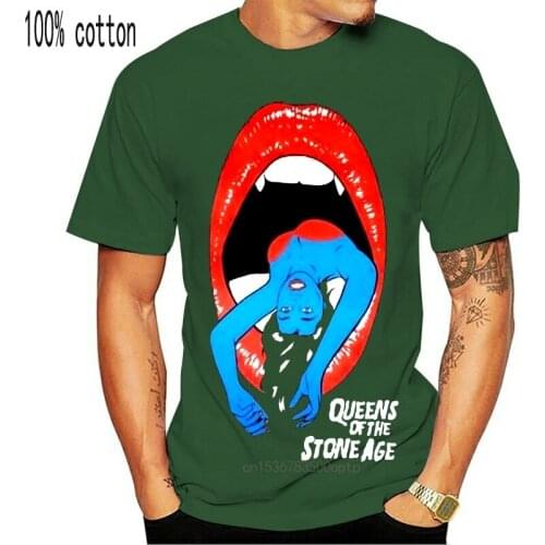 Custom Tee Shirts Fashion Men O-Neck Queen Of The Stone Age Stoner Rock Band Short-Sleeve T Shirts