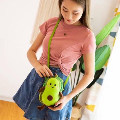 Cartoon Fruit Shape Avocado Shoulder Bags Wallet Purse Satchel Handbags