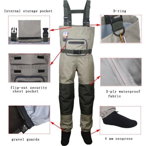 Mens Fly Fishing Waders Hunting Chest Wader outdoor Breathable Clothing Wading Pants Waterproof Clothes overalls stocking foot