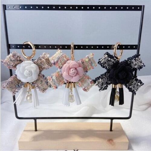 New Creative Korean Style Lace Small Bag Shape Keychain Bowknot Fashion Ladies Car Key Chain Pendant