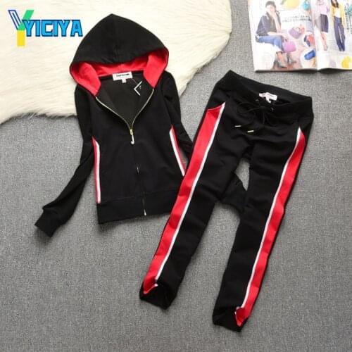 YICIYA Autumn new leisure sports suit small man with thin temperament and foreign style,tracksuit women,crop top,met