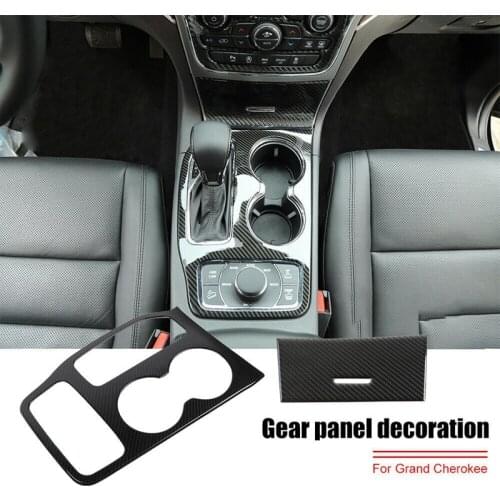 Gear Shift Panel & Cup Holder Center Storage Box Door Cover Trim for Jeep Grand Cherokee 2016-2019