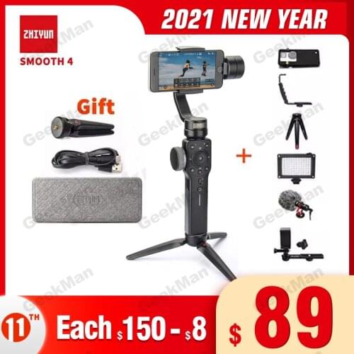 ZHIYUN Smooth 4 smartphone Handheld 3 Axis gimbal stabilizer selfie steadicam for phone Action camera Sumsung Gopro4 SJCAM