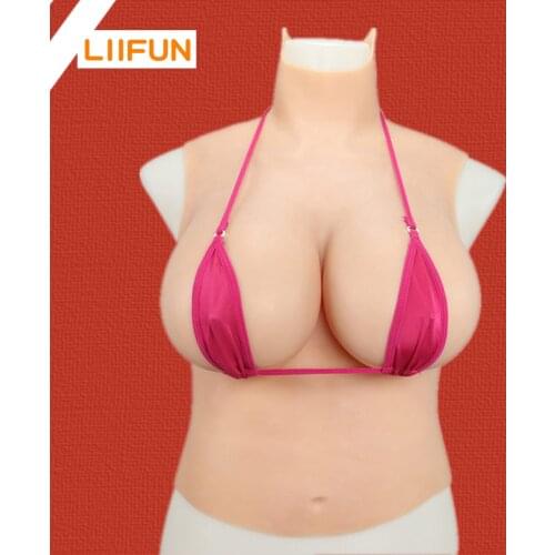 Liifun Artificial Silicone Breast Form Half-Body Realistic Fake Boobs For Crossdresser Cosplay Transgender Drag Queen Shemale