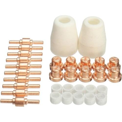 GTBL 32pcs For PT 31 LG-40 40a Standard Size Plasma Cutting Torch Cutter Consumables Extended Tip Nozzles Electrode