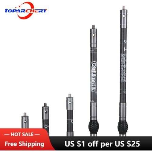 Toparchery Carbon Fiber Bow Stabilizer For Hunting And Training Rubber Damping Rod Shock Absorber For Recurve Bow Compound Bow