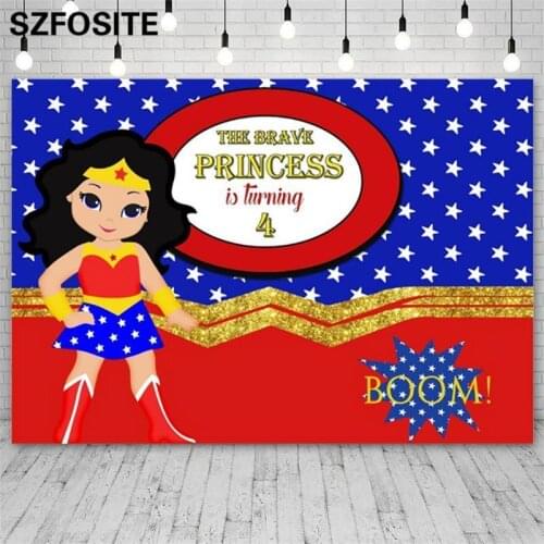 Cartoon Brave Heroine Colorful Background Princess Picture Girl Birthday Decoration Photography Studio Photo Kids Vinyl Backdrop