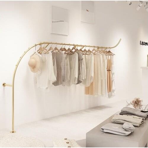Clothing store display rack creative floor wall hanging hanger simple womens clothing store high-end decoration shelves