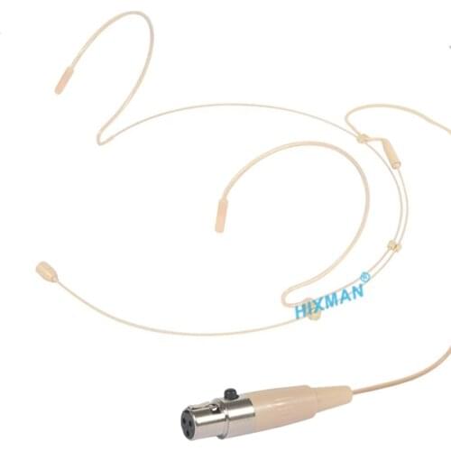 HIXMAN Beige HM1-AK Double Ear OmniDirectional Headset Headworn Microphone For AKG SAMSON Wireless Bodypack Transmitter System