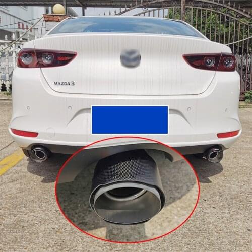 High Grade Carbon Fiber+Stainless Steel Tail Exhaust Pipe Straight Muffler Edge End Tips Fit For Mazda 3 2014-2020
