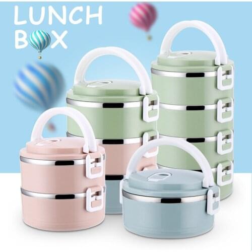 Japanese 304 Stainless Steel Heat Lunch Dinner Box Nordic Fashion Student Multilayer Grid Adult Portable Picnic Food Box
