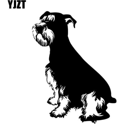 YJZT 10CM*13CM Schnauzer Dog Art Decor Vinyl Car Decal Stickers Black/Silver C10-00283
