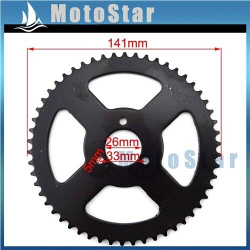 26mm 54T T8F Rear Chain Sprocket For 2 Stroke 47cc 49cc Engine Chinese Pocket Bike Goped Scooter Mini Moto ATV Quad 4 Wheeler