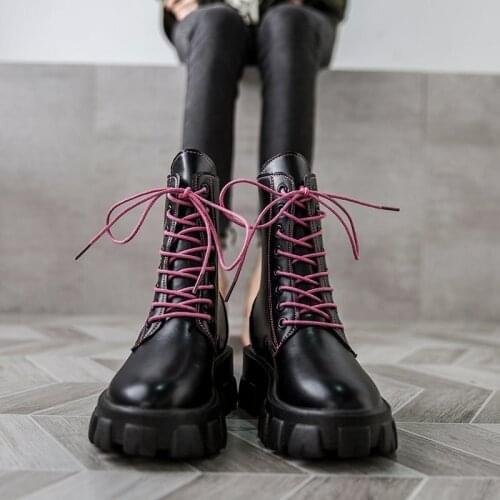 Women Ankle Boots Ladies Autumn Non Slip Zipper Solid PU Leather Sewing Shoes Female Platform Low Heels Casual New Botas Mujer