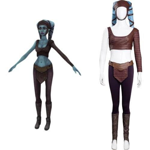 Aayla Secura Cosplay Costume Halloween Carnival Suit