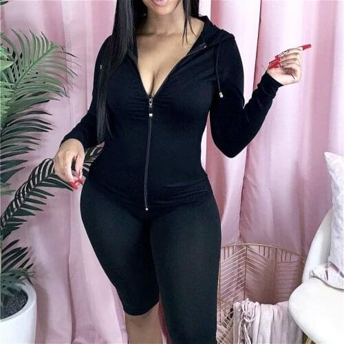 2 Pieces Set Women Clothes Autumn Tracksuits Long Sleeve Zipped Hoodies Tops High Waist Bodycon Biker Shorts Pants 2Pcs Set