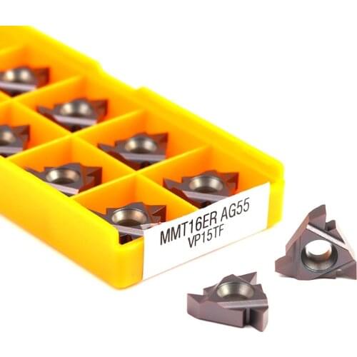10pcs16ER AG60 AG55 16IR AG60 AG55 VP15TF US735 UE6020 Thread turning tool Carbide Insert CNC Lathe Tool Threading cutting Blade