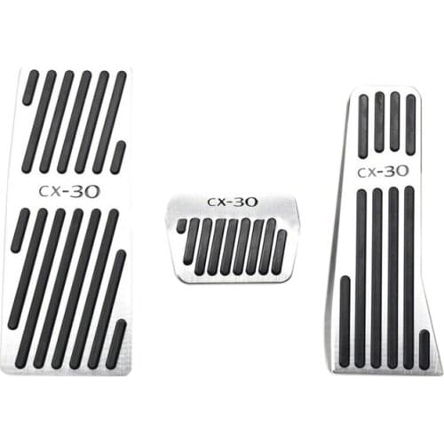 3Pcs Aluminum Pads Brake Gas Pedal Foot Rest Pedal Pad Cover for Mazda 3 CX-30 CX30 2019 2020