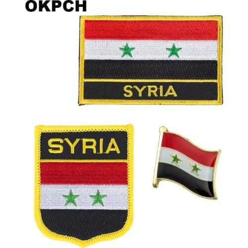 Syria flag patch badge 3pcs a Set Patches for Clothing DIY Decoration PT0196-3