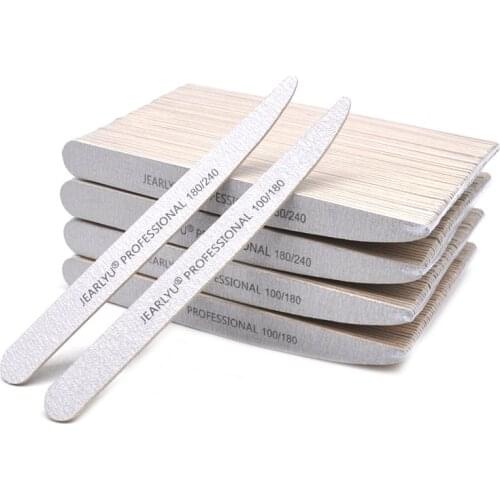 JEARLYU 400pcs/lot Nail Files 100 180 240 Washable Manicure Nail Polish Sanding File Emery Board Sandpaper File Nail Buffer Set