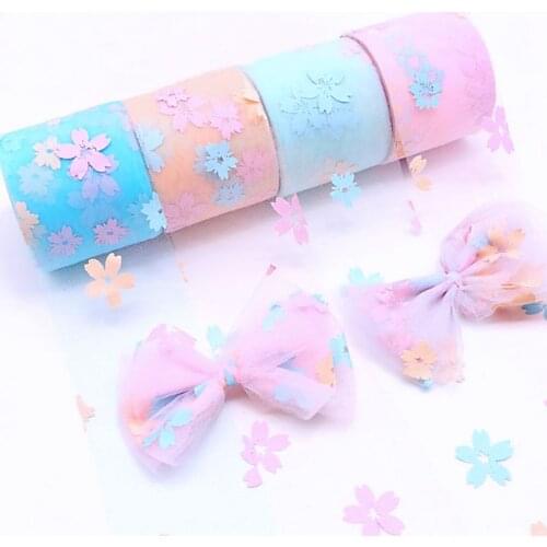 6cm 25 yards/roll flower ribbon DIY handmade material headdress hair bow shoes hat accessories party decorative tulle
