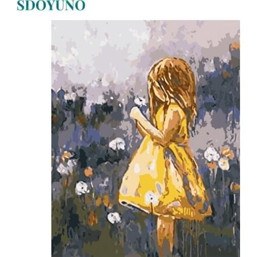 SDOYUNO Abstract Painting By Numbers For Adults Figure 60x75cm DIY Paint By Numbers On Canvas Girl Frameless Hand Painting