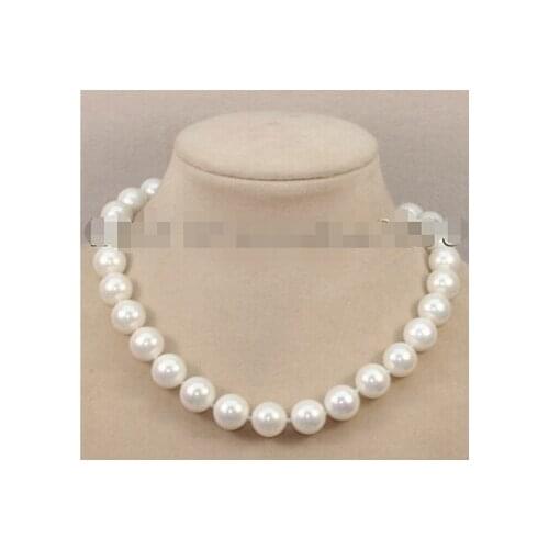 Free ship 11-12mm white black yellow round Fresh water pearl necklace 17" Factory Wholesale price Women Giftword Jewelry