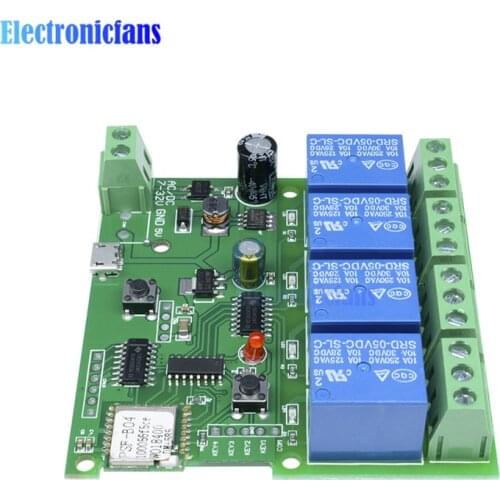 DC 5-32V 4 Channel Wifi Relay Module Wireless Remote Control Switch Wifi Control DC 12V 24V Jog Self-Lock For Smart Home 433MHZ